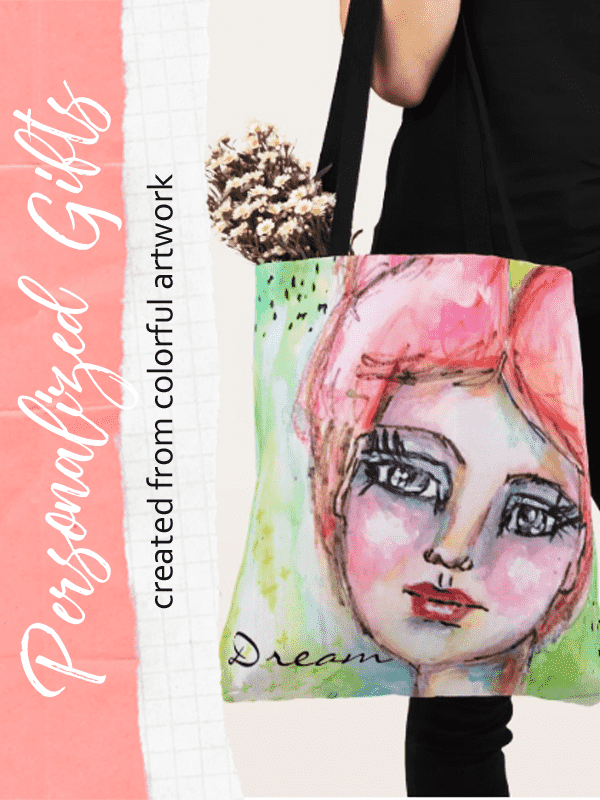 pinnable image of a tote bag from the dream collection whimsical art gifts 