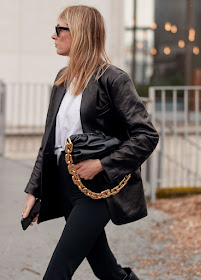 23 Best Chunky Chain Bags Trend — Bottega Veneta Chain Pouch — Camille Charriere Street Style