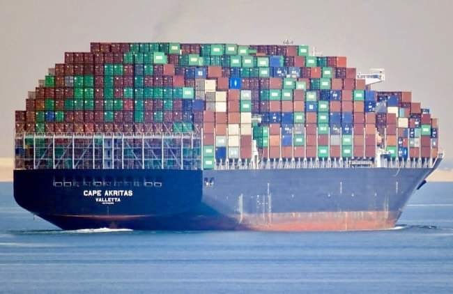 The joy of the crew of the Evergiven ship as it exits the Suez Canal