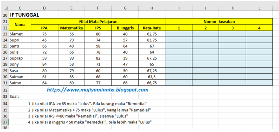 soal excel if