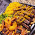 Grilled Shrimp and Steak with Creamy Mac & Cheese and Broccoli