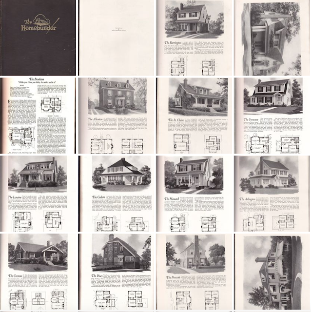 images of plans that are lookalikes to Sears, Aladdin, and Lewis model -- 1923 plan book, published by the National Homebuilders Institute