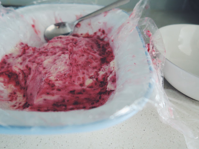 Frozen Raspberries with Greek Yoghurt and Honey | salt sugar and i