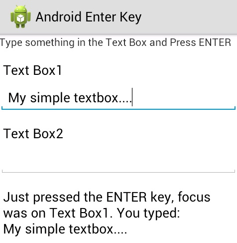android edittext enter key event