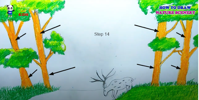 How to Draw Nature scenery for kids