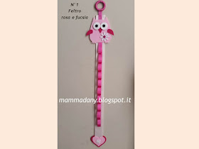 porta cerchietto bambina in feltro rosa e fucsia n°1