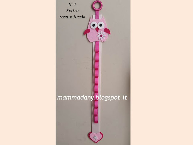 porta cerchietto bambina in feltro rosa e fucsia n°1