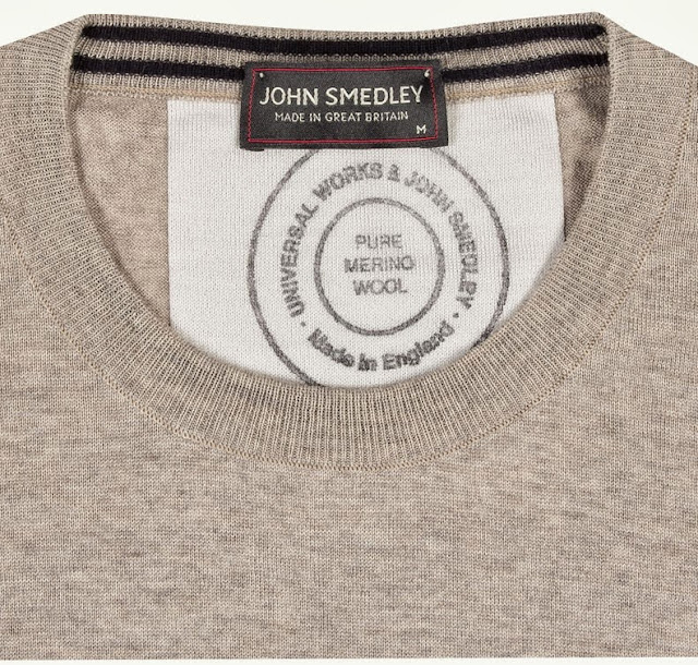 universal works x john smedley, universal works x john smedley crew knit bunny, john smedley knitwear