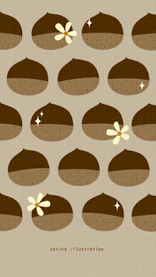 【栗】秋の果物のおしゃれでシンプルかわいいイラストスマホ壁紙/ホーム画面/ロック画面
