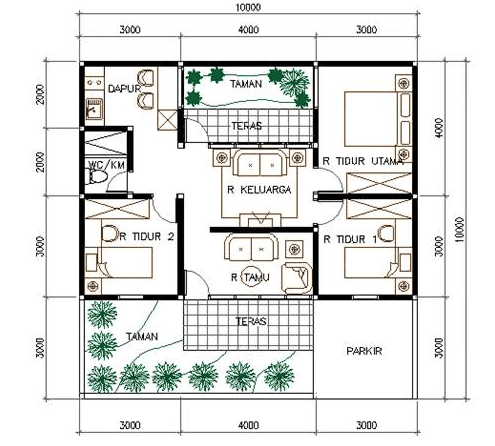 17 Desain Rumah  Minimalis  Modern  3  Kamar  Tidur  Paling 