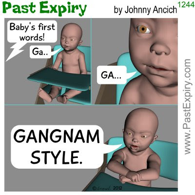 Cartoon about video, viral, entertainment, music, Gangnam