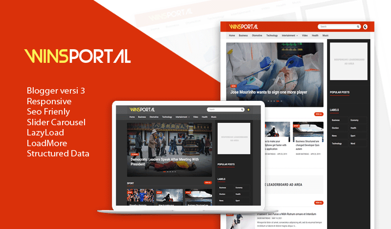 WinsPortal v3 Responsive Blogger Template