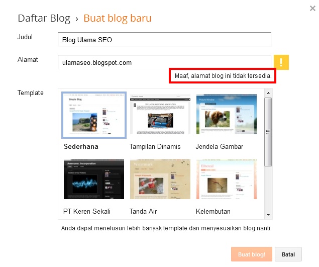 cara membuat blog di blogger