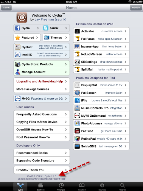 Jailbroken iPad 3, iOS 5.1 Cydia 1.1.5