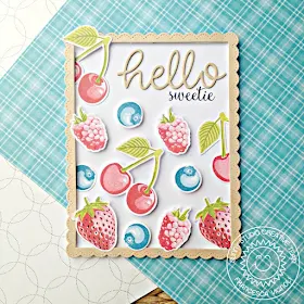 Sunny Studio Stamps: Berry Bliss Single Color Ink Technique Card by Franci Vignoli