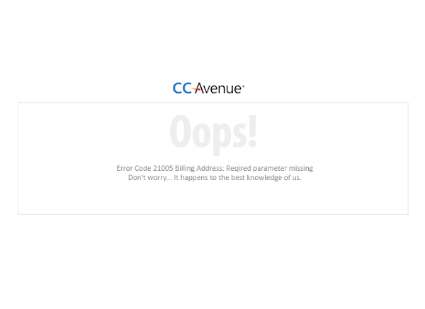 CCAvenue Error Code 21005