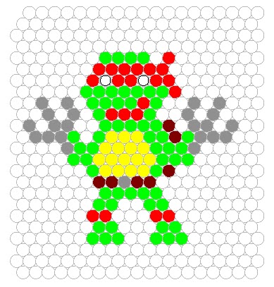 アクアビーズ図案 ミュータント・タートルズ ラファエロ