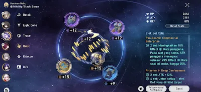 Build Terbaik Black Swan, Relic dan Planar Black Swan