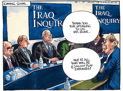 Tony Blair before the Iraq Inquiry cartoon (Source: The Times)