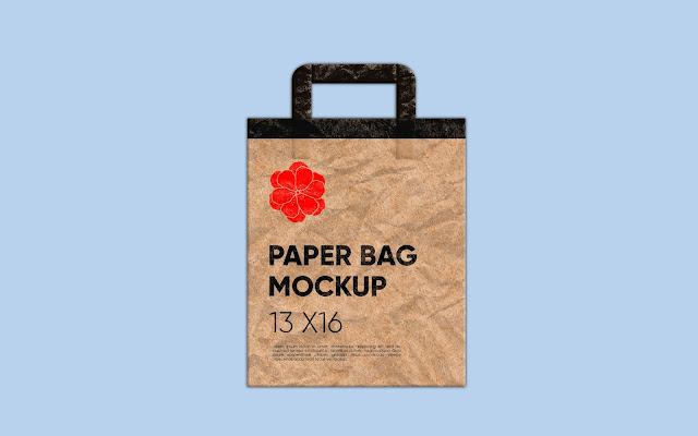 Free paper bag mockup with realistic paper texture (PSD), 	bag, bag mockup, bakery, brown paper, cake, carry, coffee, container, cookie, crumpled paper, eco, ecological, Flour Bag, food, groceries, kraft paper, label, lunch bag, market, mock up, mockup, packaging, paper bag, paper bag mockup, recycled, school lunch bag, shopping bag, sticker, tea