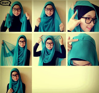 Cara Memakai Jilbab Pashmina April Jasmine