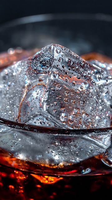 Ice, Liquid, Bubbles, Close Up, Glass