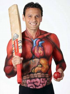 Cricket Body Painting