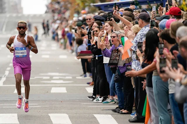 Daniel durante a Maratona de Nova Iorque