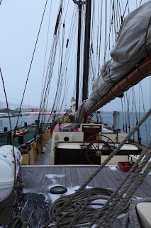 View of ship from aft forward