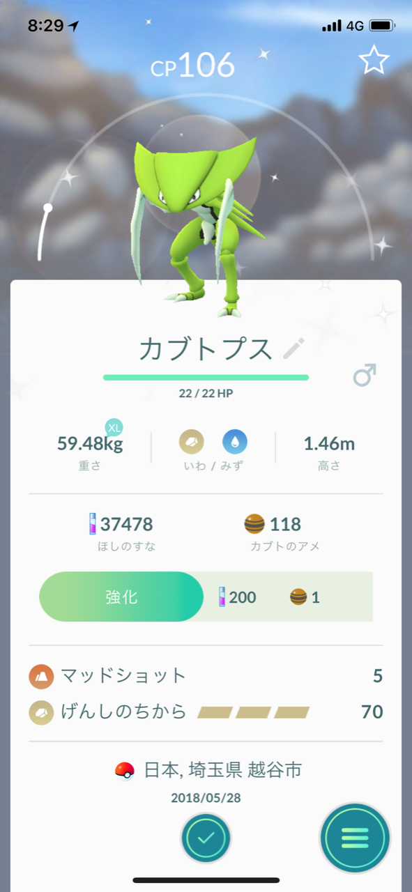メシアブログ ポケモンgo カブトプス色違い