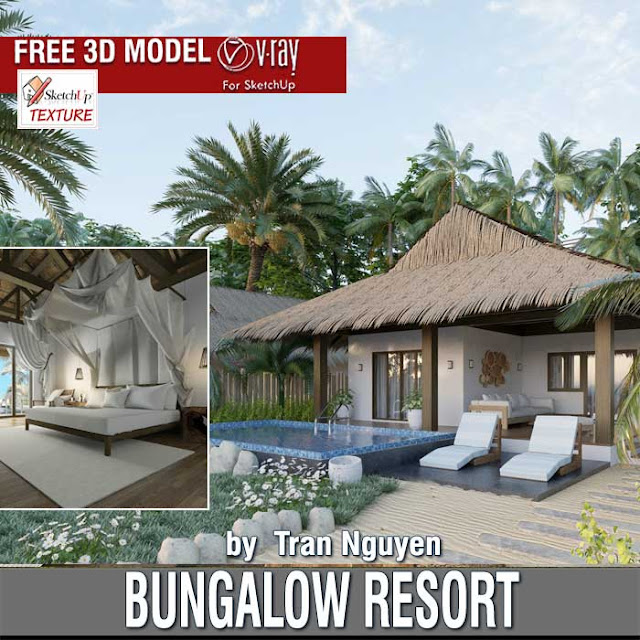  is an my one-time projection that i accept done at  Amazing costless sketchup 3d model Bungalow resort 