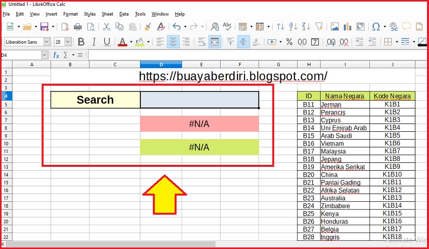 Cara Membuat Search Box Di Excel / Spreed Sheet Libre Office