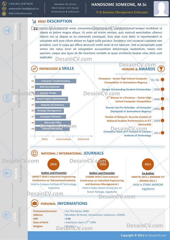 Surat Lamaran Kerja: The Calm - Contoh Curriculum Vitae