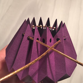 Thread into the centre to close Origami Lantern.  Tutorial using Silhouette Cameo by Nadine Muir from Silhouette UK Blog