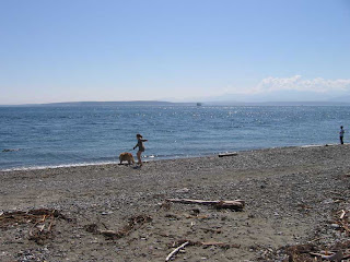 Kirsten and Charlie at water's edge