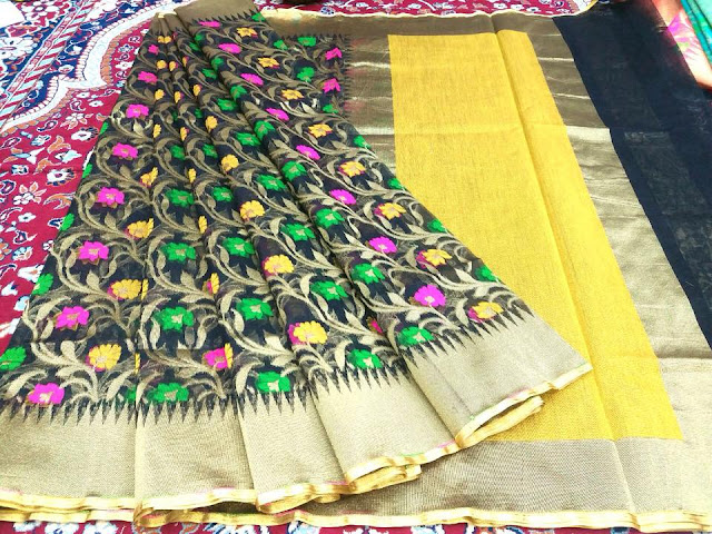  pompom cotton saree