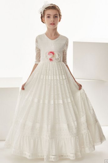 http://www.aislestyle.co.uk/vintage-jewel-neck-34-sleeved-lace-first-communion-dress-with-flower--p-7783.html