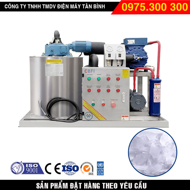 Máy làm đá vảy ướp cá hải sản CBFI BF500 500kg/ngày