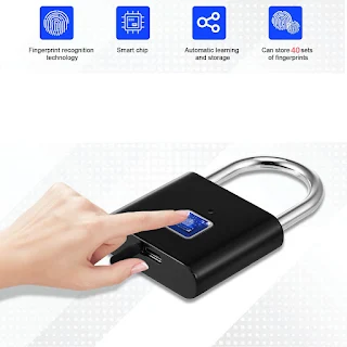Low power design smart fingerprint padlock keyless indoor anti-theft USB charging extends battery life, complete charging in 2 hours hown - store