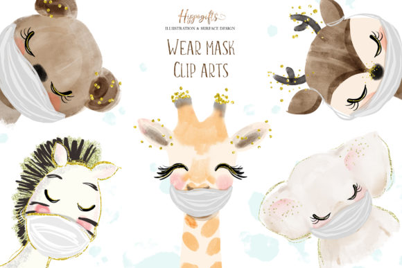 Animals Wear Masks Illustrations