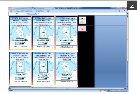 Aplikasi Kartu Pengawas Ruang Ujian Sekolah Format Excel