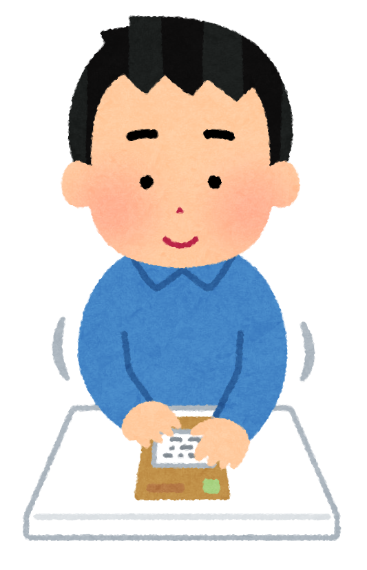 封筒に宛名を貼る人のイラスト かわいいフリー素材集 いらすとや