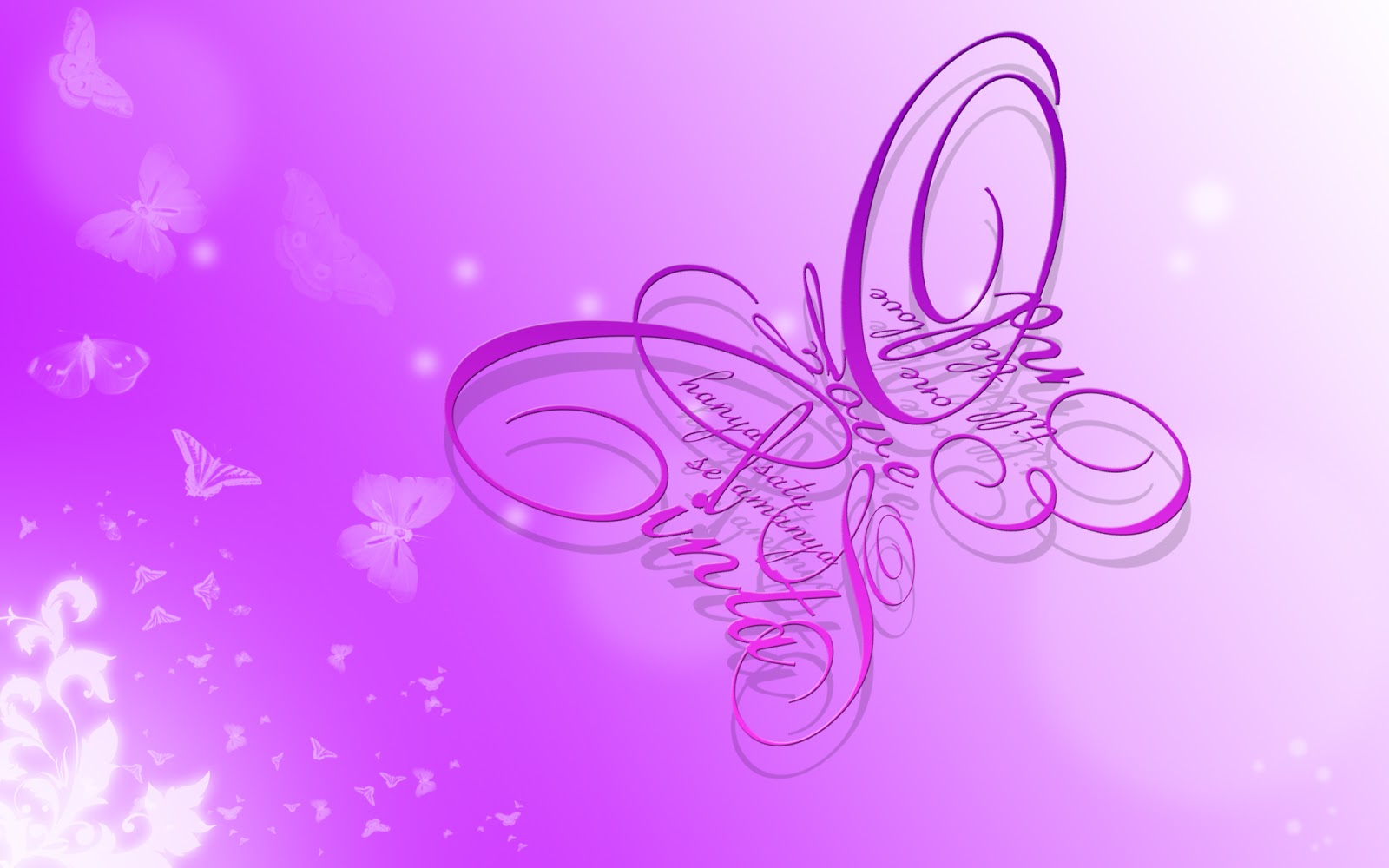 Rudy Arra Purple Butterfly Typography HD Wallpaper