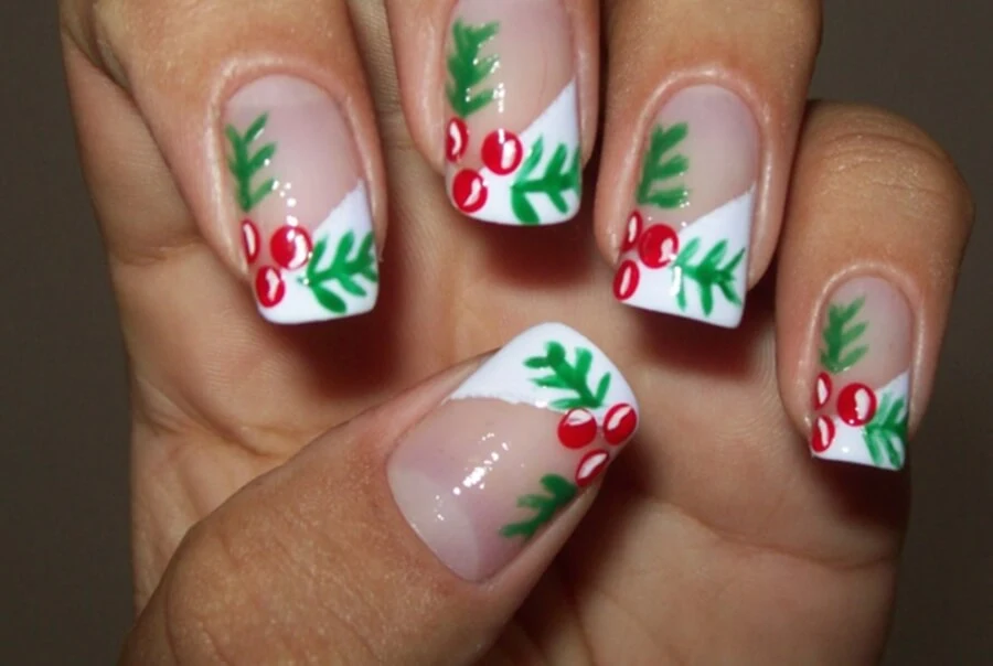 Unhas decoradas para o Natal