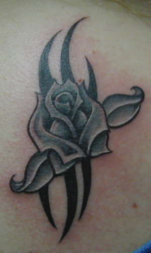 types of flowers tattoo Rose Tribal Tattoo Design | 300 x 503