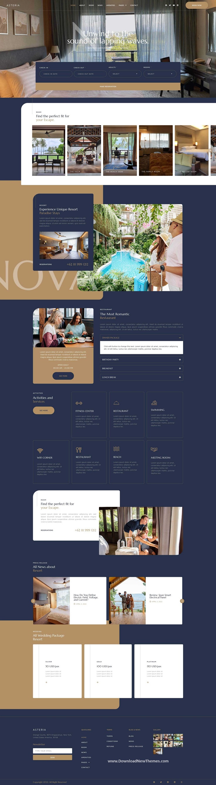 Asteria - Resort & Hotel Elementor Template Kit Review