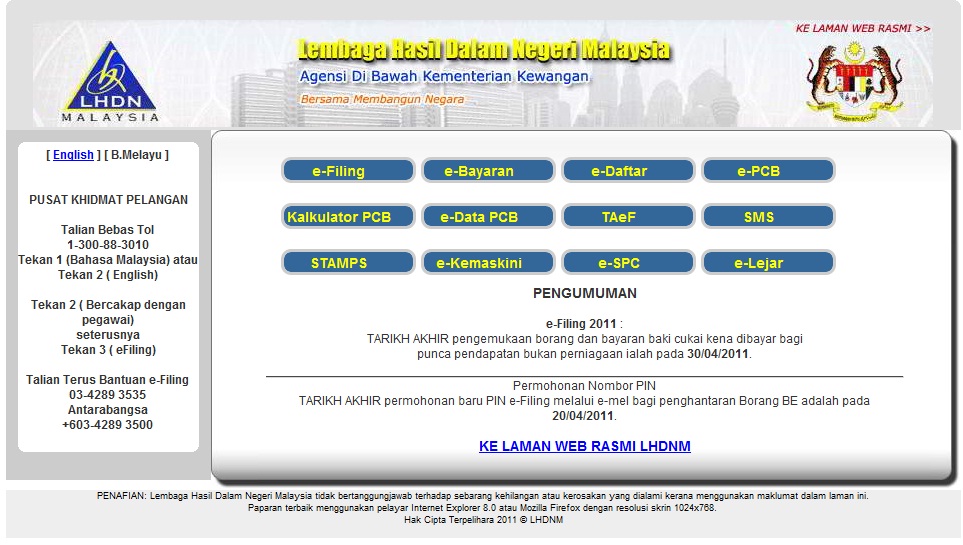 SINGGAH SEJENAK NUN JAUH DI DAMAK: E-FILING LEMBAGA HASIL ...