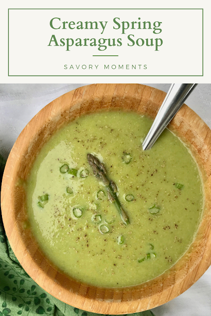 A finished bowl of asparagus soup.