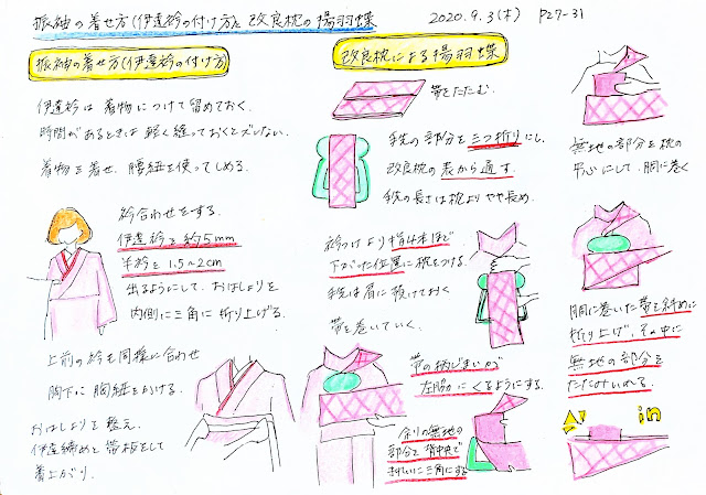 【着付け】振袖の着せ方（伊達衿の付け方）と改良枕の揚羽蝶