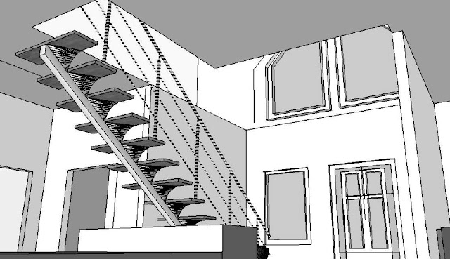 plan escalier limon central 